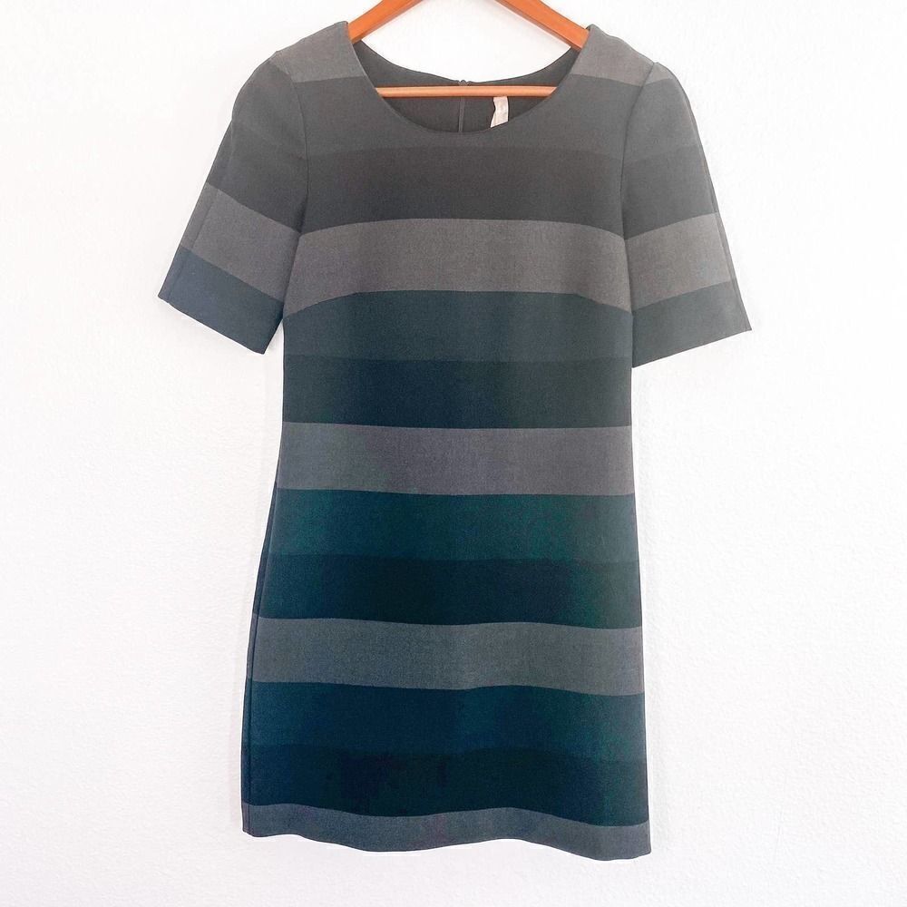 bailey 44 Black and Gray Striped Dress